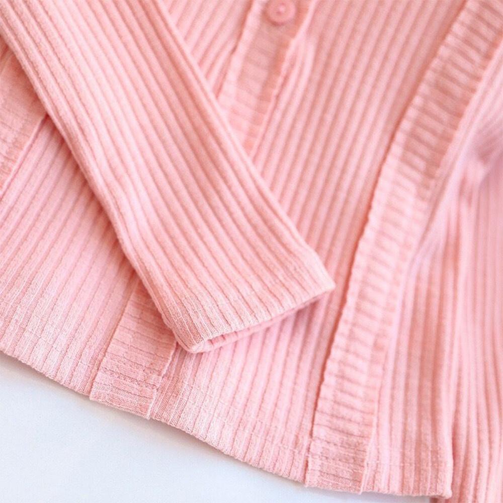 Костюм для девочки с длинными рукавами Bear Leader 4-9 лет розовый вязаный кардиган + штаны комплект из двух предметов AZ3931