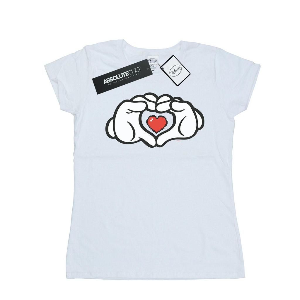 Disney Womens/Ladies Mickey Mouse Heart Hands Cotton T-Shirt