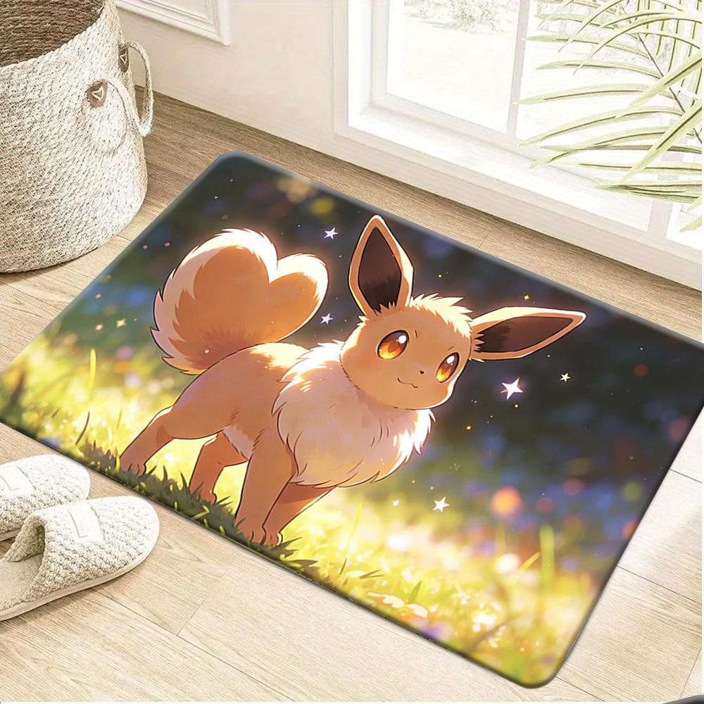 Pokemon Snorlax Pikachu and Starters Autumn Forest Print Doormat Anti-slip Absorbent Floor Mat for Home Entrance Bedroom Living