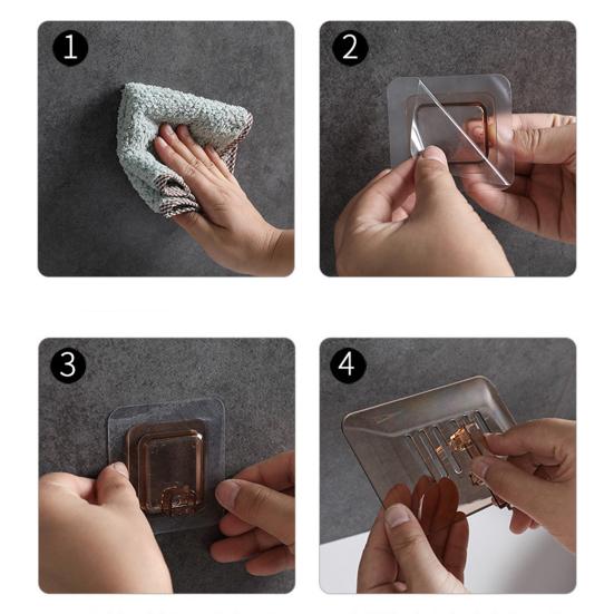 Держатель для мыла, простой в установке, самоклеящийся держатель для мыла в ванной из ПВХ для дома