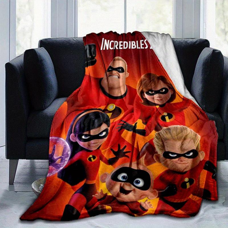 1pc The Increibles Printing Blanket - Soft, All-Season Throw for Living Room, Beroom,Personalize Gift with Aorable Cartoon esign