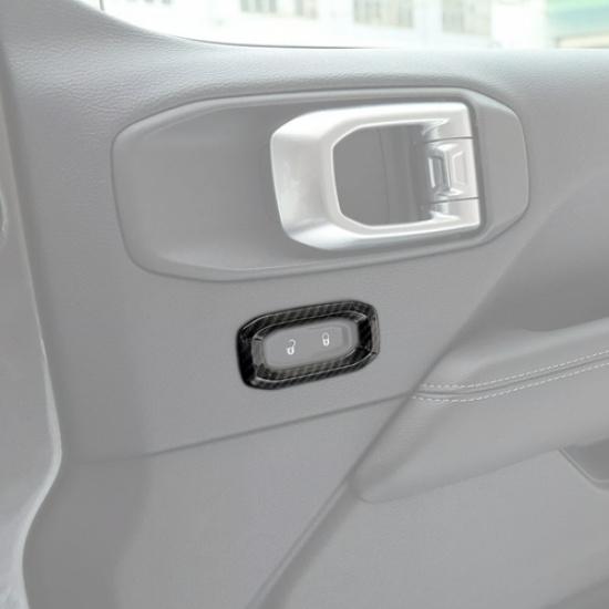 For Jeep Gladiator JT/JL 18-25 Carbon Door Handle Lock Switch Button Cover Trim