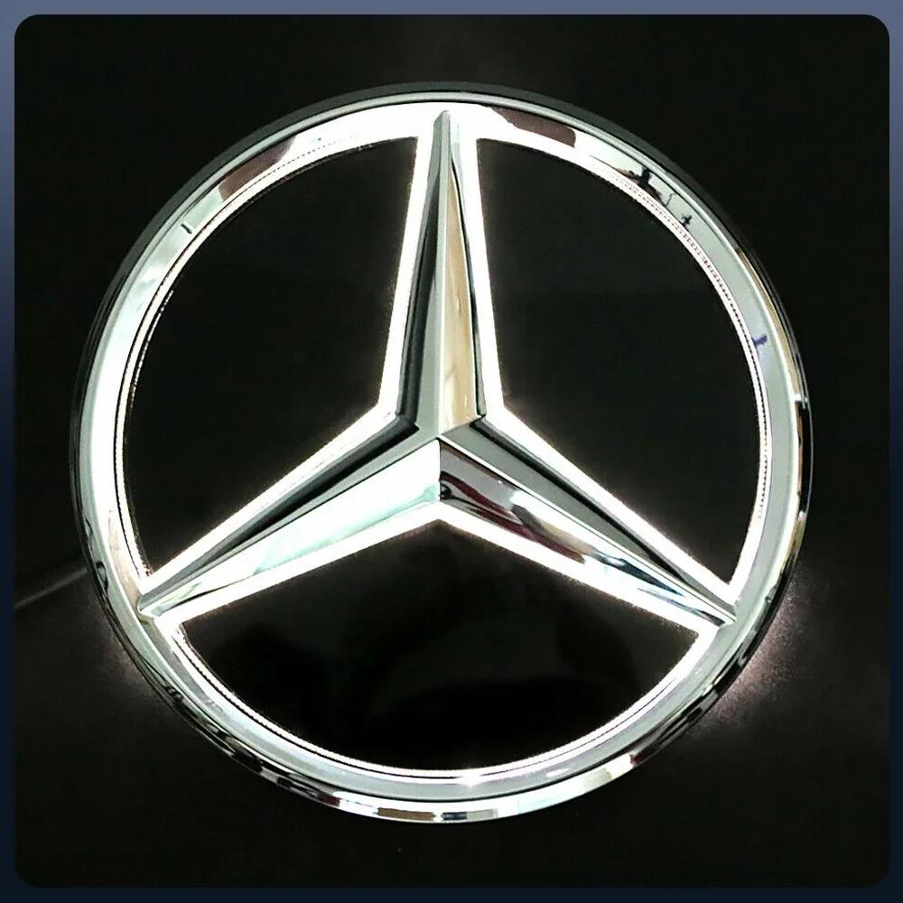 Hot Car Sticker Fit For Mercedes Benz Chrome Silver Front Grille Mirror Star LED White Illuminated Emblems X253 W167 X167 W447 2