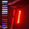 Задний фонарь для велосипеда RGB 750 мАч Велосипедные фонари Режим памяти Радужный светодиод Предупреждение USB Водонепроницаемый шлем скутер Задний фонарь