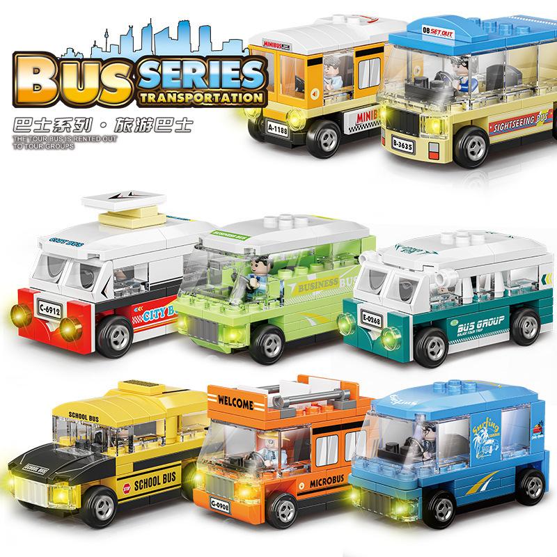 Xiangjun 7975 Building Blocks Set Police Car 8-in-1 City Private Car Toy for Kids with Pull Back Feature Mini Figures Gift