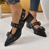 Fashion Women's High Heels, Women's Punk Pointed Thick Heels, Shallow Buckle Sandals, Women's Fashionable Retro Suspender Party Shoes