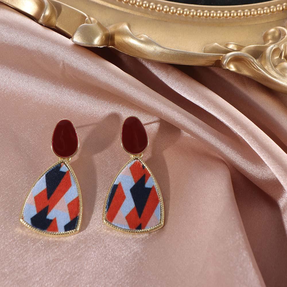 Ретро Жемчужные Пусеты Элегантные Барочные Серьги-пусеты Винно-красные Геометрические Серьги Девушка