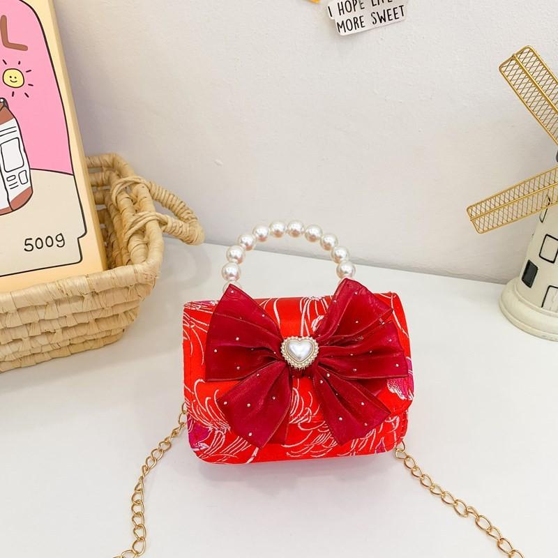 Причудливая детская сумочка из ПУ с привлекательными бантами и очаровательными цветочными элементами