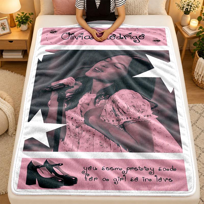 Flannel BlanketOlivia Rodrigo Warm Soft Throw Blanket for Indoor Sofa Bed Living Room Use