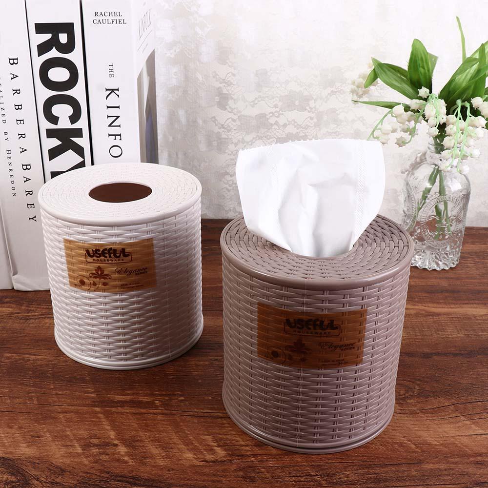 Decorative Simulation Rattan Tissue Storage Box Roll Paper Rack Container Bathroom