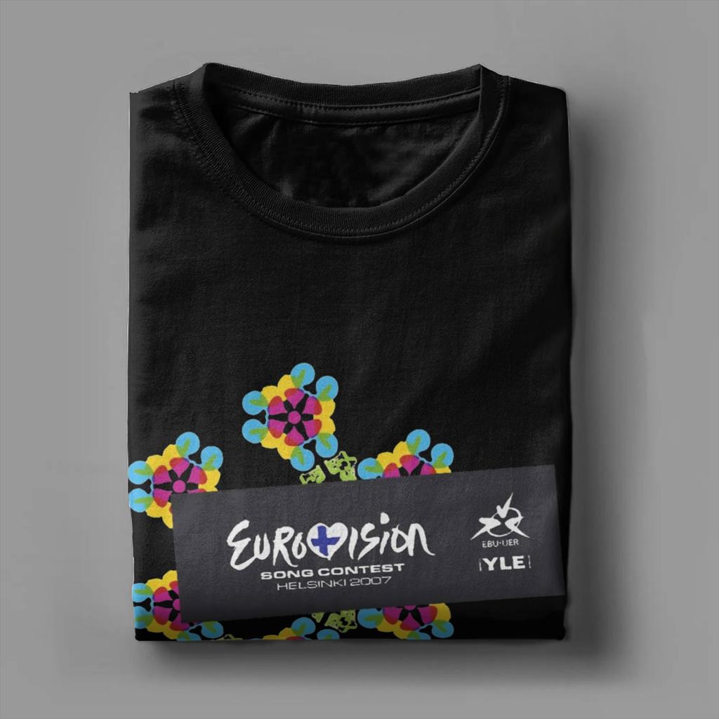 Men Eurovision Song Contest 2007 T Shirts  Pure Cotton Tops Funny Short Sleeve Round Collar Tees Original T-Shirt