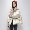 Women's Autumn And Winter Down Cotton Jacket Knitted And Patchwork Loose Jacket