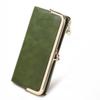 Retro Women Wallet Solid Color Multi Functional Long Wallet Vintage Clutch Coin Purse Women's Card Holder Zipper Wallet