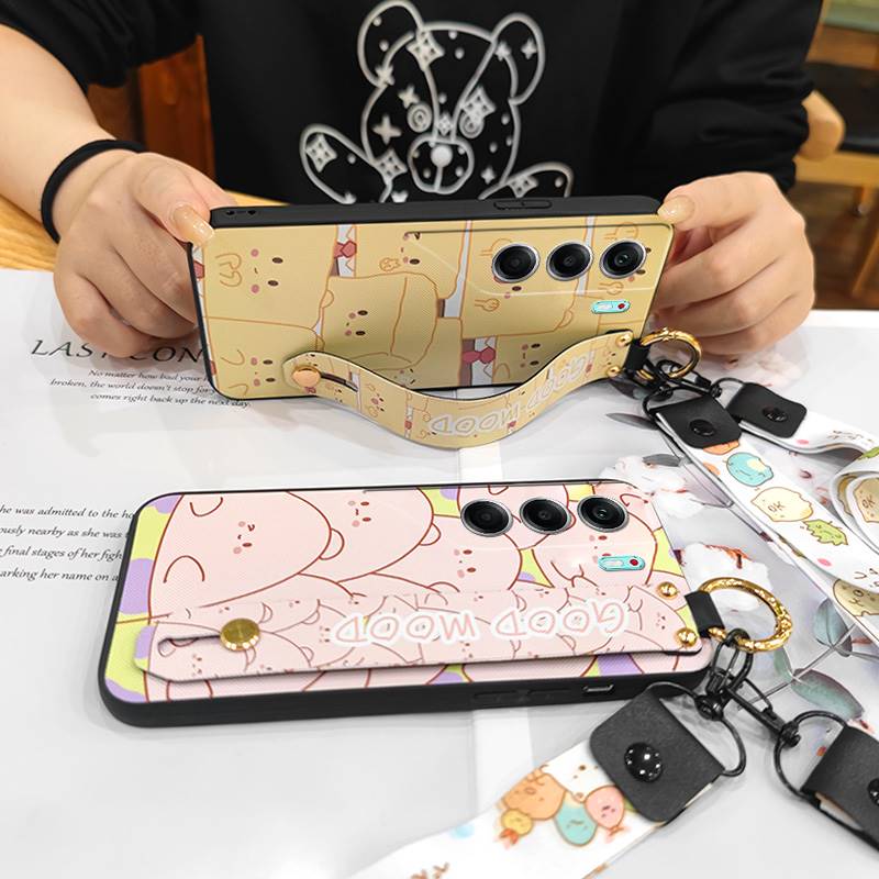 Милый противоударный чехол для телефона для Tecno Camon40 Pro 4G/5G/CM6/CM7 Задняя крышка Мультяшное кольцо Грязеотталкивающая Подставка Прочный