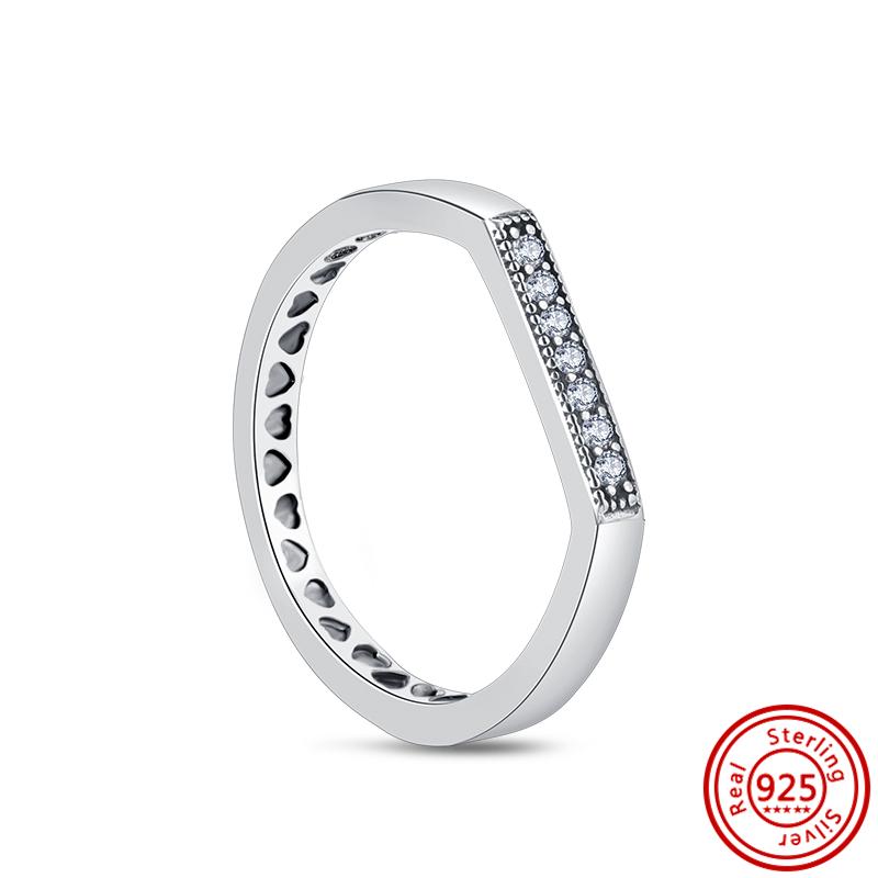 Красное Сердце Кольцо на Палец Сияющие Циркониевые Кольца Сверкающий Циркон Для Женщин 925 Стерлинговая медь Свадьба Помолвка Вечеринка Роскошные Подарки