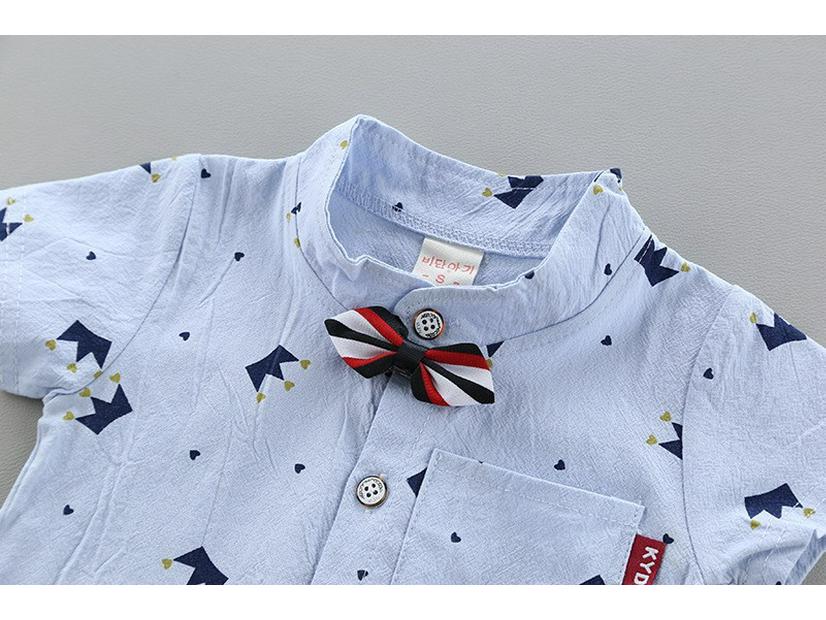 Модный летний комплект-двойка для маленьких мальчиков с коротким рукавом