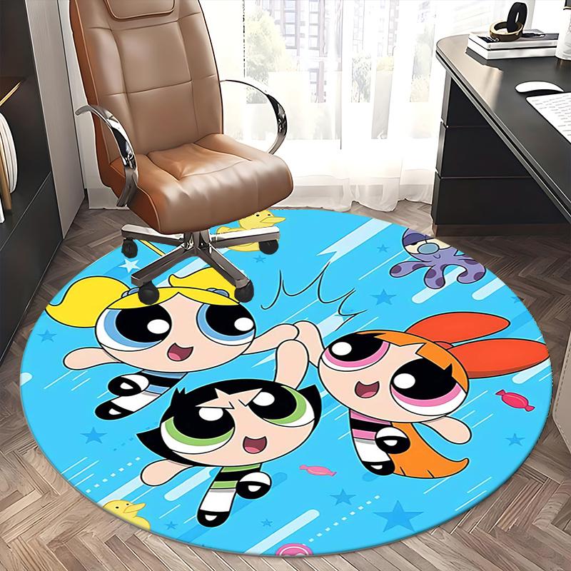 Powerpuff Girls Chair mat Round Rug Office carpet, Non slip, Suitable for Living Rooms, Bedrooms,Decor1205768a