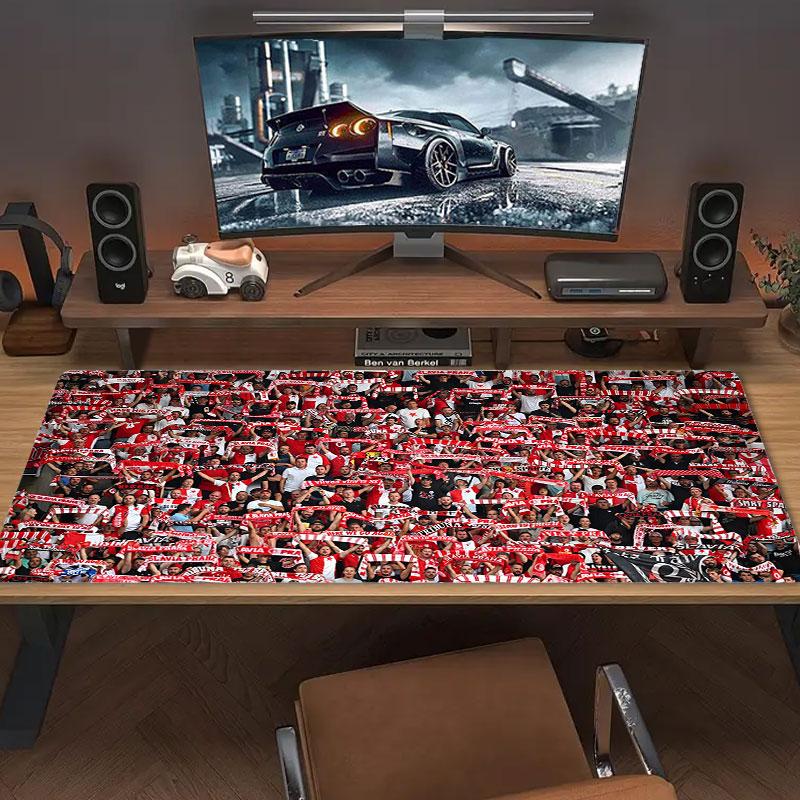 SK Slavia Praha Mouse Pad, Large Gaming Desk Mat, Non-slip XXL Mousepad for Laptop & Tablet, Mini PC Playmat with Stitched Edges