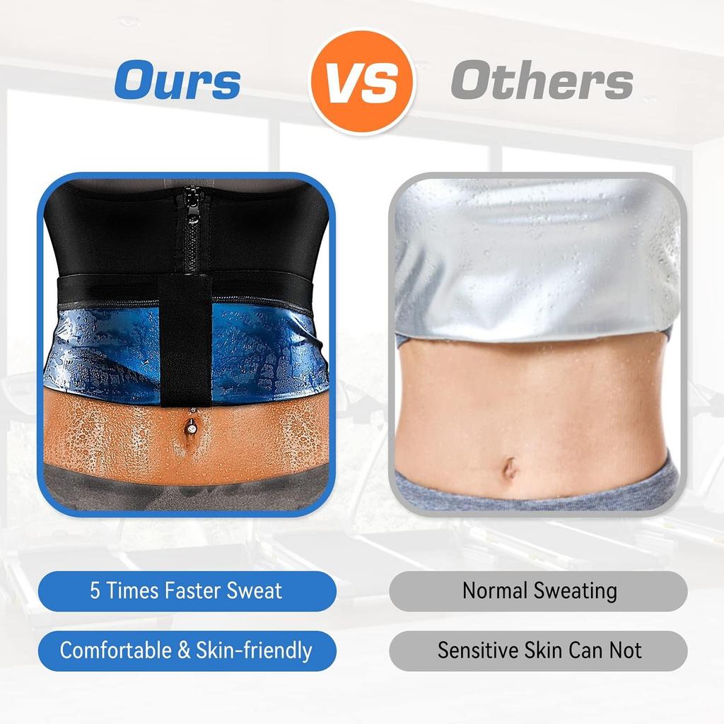 Костюм для сауны для женщин, толстовка с длинными рукавами и компрессионной молнией, рубашка для сауны, жилет для фитнеса, формирователь тела, тренировочные топы, корректирующее белье, толстовка