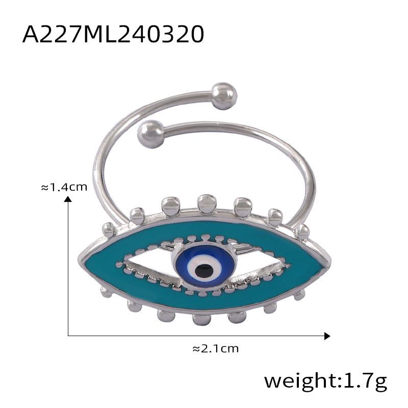 Модное простое индивидуальное кольцо-ниша с весами, цветная глазурь, форма глаза дьявола, титановая сталь, открытое кольцо на указательный палец, женское