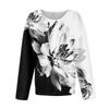 Women's Fashionable Casual Long Sleeved Printed Off Shoulder Round Neck Top