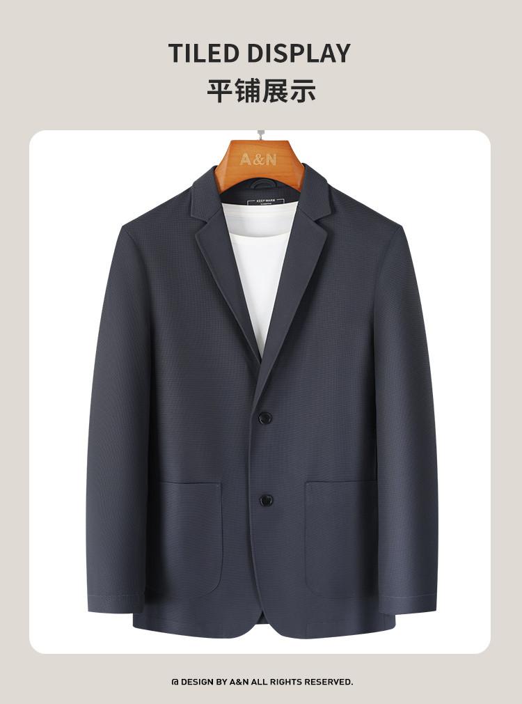 [High count, high-density&knitted texture] Business and leisure versatile jacket flat collar single Western men's suit