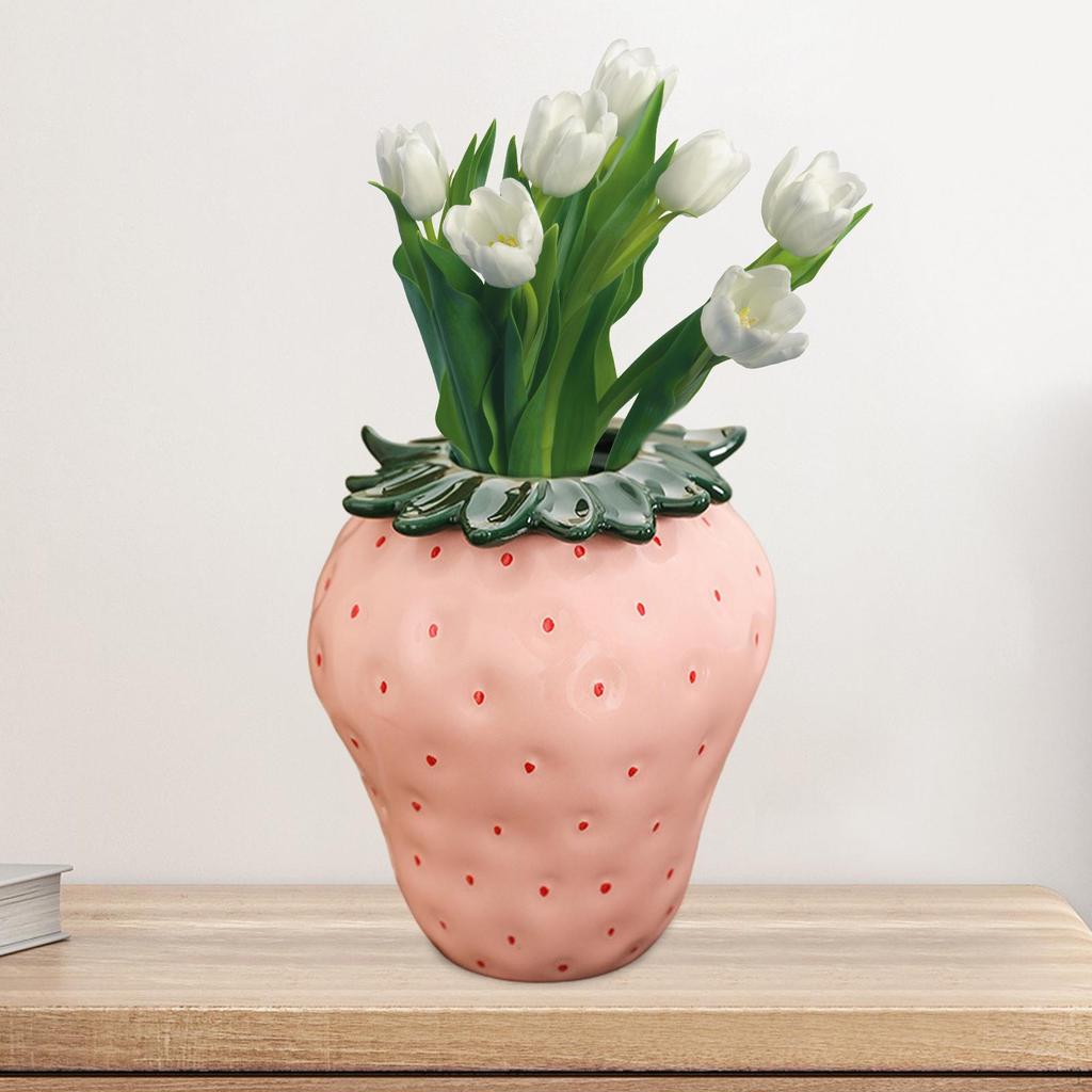 Керамическая ваза декоративная в форме клубники многоцелевая полка художественная креативная