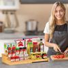 Expandable Kitchen Cabinet Organizer Bamboo Seasoning Organizer Spice Rack Organizer  Kitchen