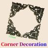 4pcs Jewelry Box Protector Decoration Corner Bracket Antique Frame Book Menus Butterfly Protector