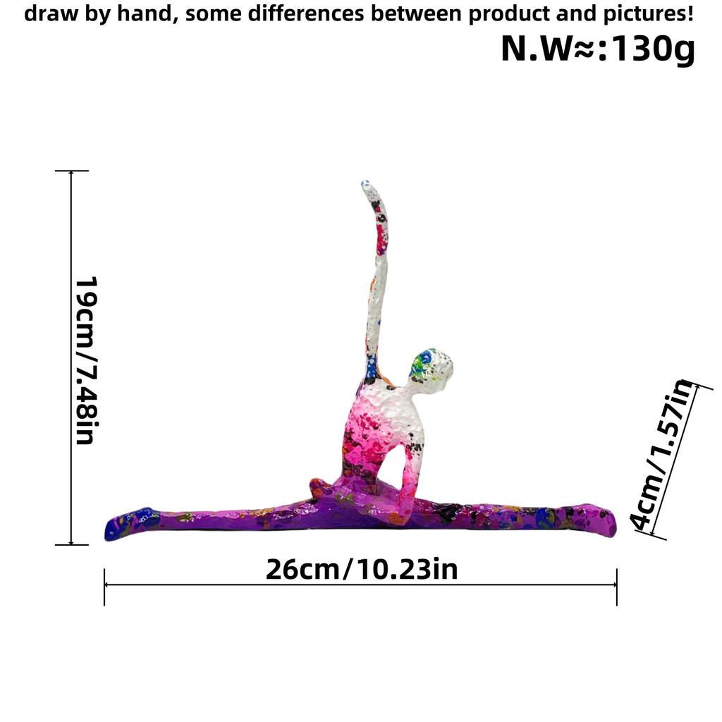 Abstract Yoga Figure Statues Colorful Graffiti Art Figurine Modern Style Home Living Room Desktop Wine Cabinets Resin Ornaments