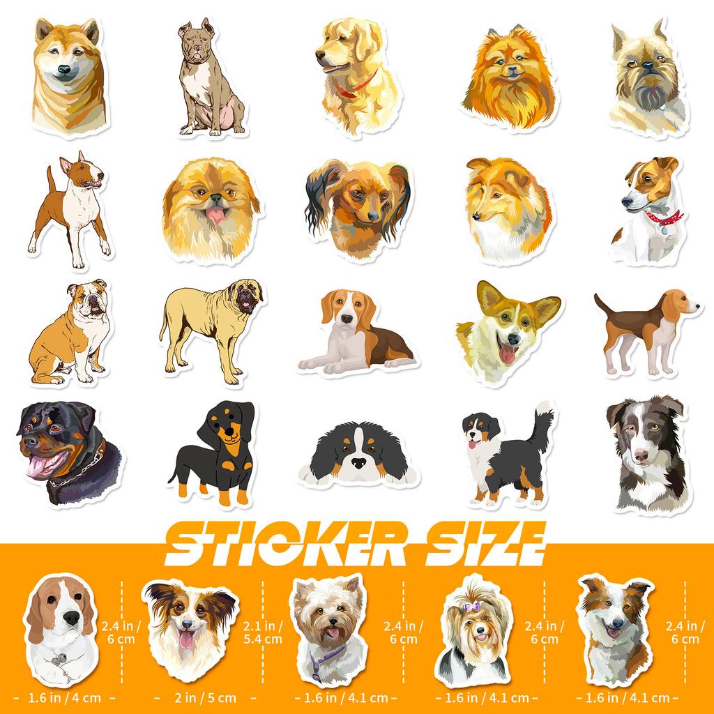 50 Black Dog Pet Series Husky Cartoon Graffiti Stickers Car Suitcase Waterproof Cup