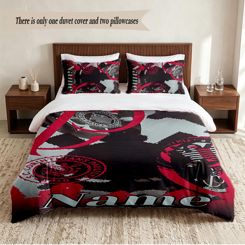 Sport Club Corinthians Paulista Personalized Custom Name 3‑Piece Bedding Set Soft Duvet Cover Set For Bedroom Home Decor