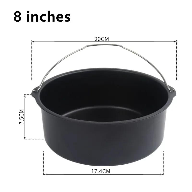 6/7/8 дюймов Форма для выпечки в аэрогриле Антипригарная корзина для выпечки Круглая для духовки Аэрофритюрница Выпечка Жарка Кухонные принадлежности Прямая поставка