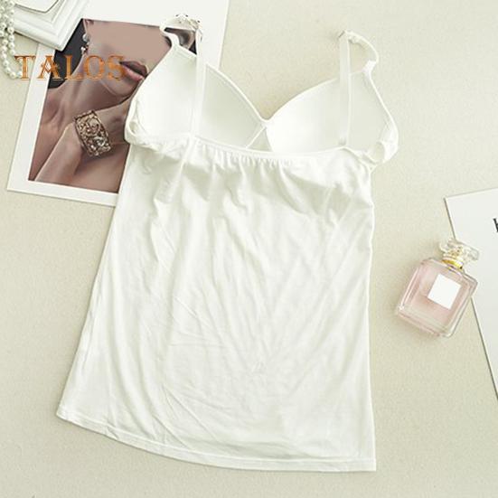 Женская майка со встроенным бюстгальтером, регулируемые бретельки-спагетти, повседневные майки без рукавов под одеждой для занятий йогой