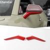 Накладка на основание зеркала заднего вида для Chevrolet Camaro 2017- Красный АБС
