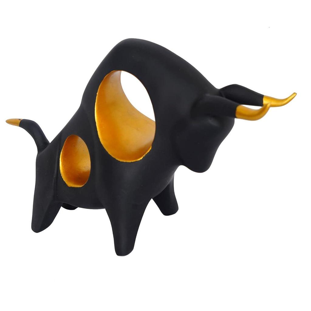 Угловая фигурка быка, выставочный экспонат быка для домашнего декора, фигурки животных для домашних полок, декоративный предмет (многокрасочный)