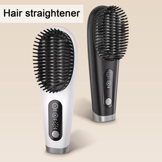 Портативный выпрямитель для волос, 3 температуры, быстрый нагрев, USB аккумулятор, отрицательные ионы, горячая щетка, электрическая расческа для укладки вьющихся волос