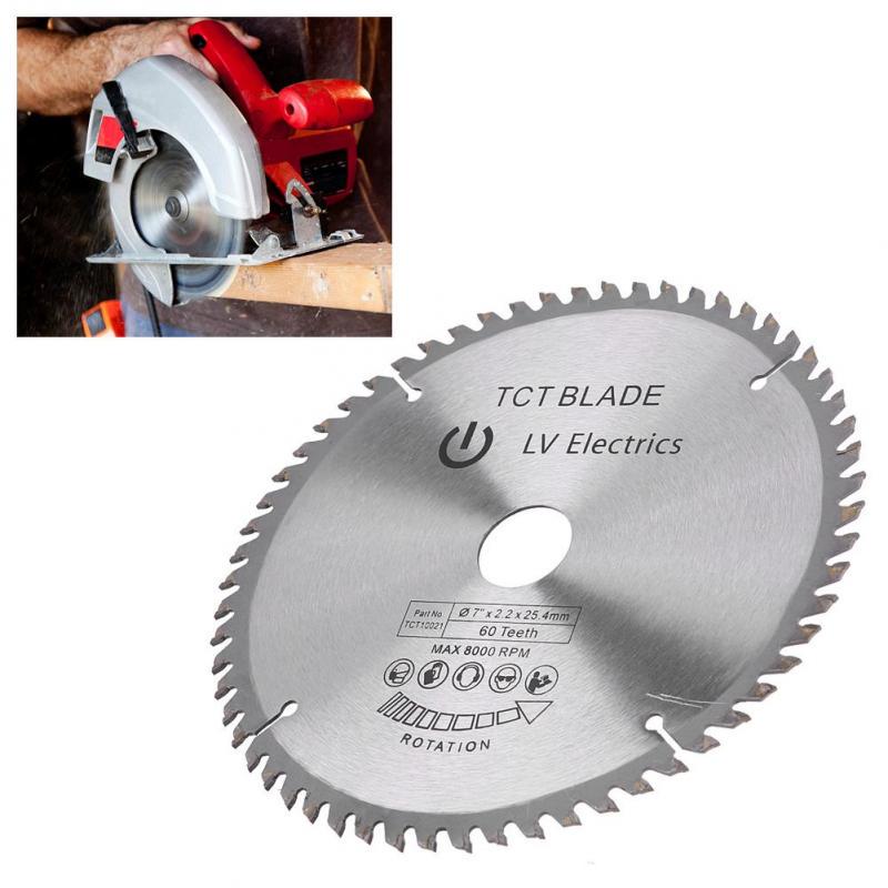 180mm 60 Teeth Carbide Circular Saw Blade Cutting Disc for Steel Aluminum Wood Plastic