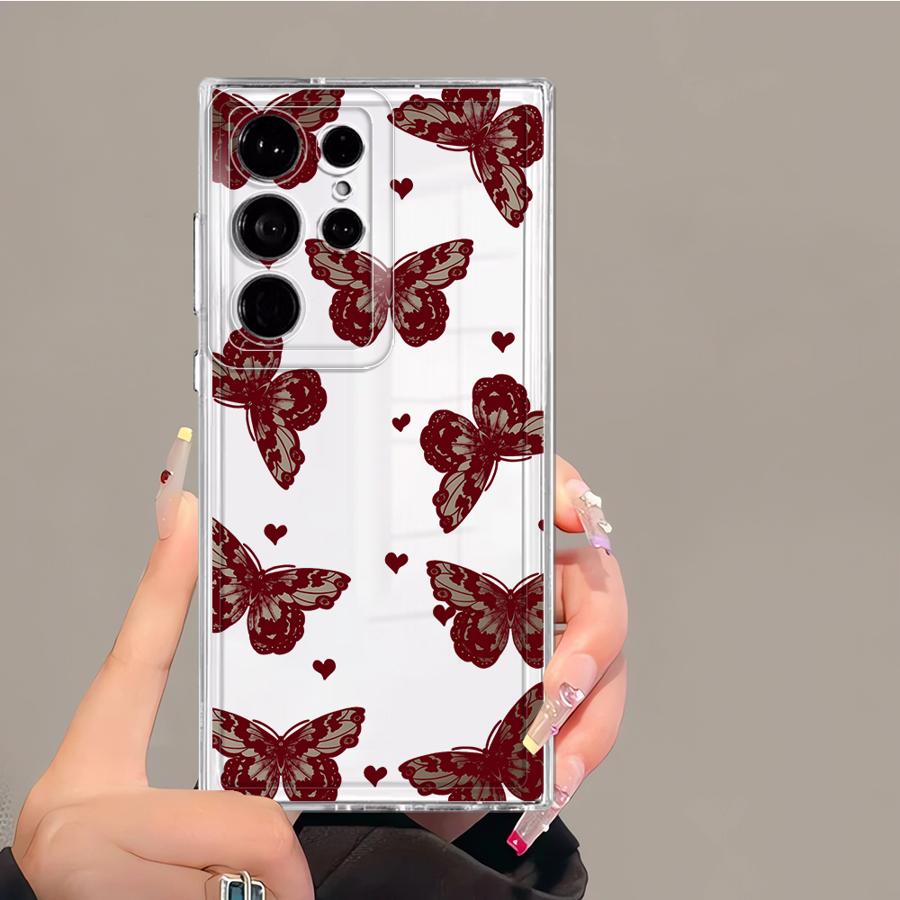 Case for Samsung Galaxy S26 S22 FE S21 S23 Ultra Note 20 Ultra 10 S25 Edge S24 S20 Plus Phone Cover Pretty Butterfly