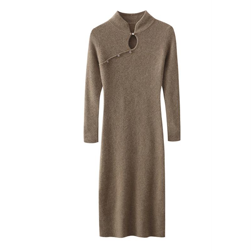 Женское платье-свитер 100% шерсть MODERN NEW SAGA вязаный длинный пуловер зимние джемперы шерстяное длинное платье женское
