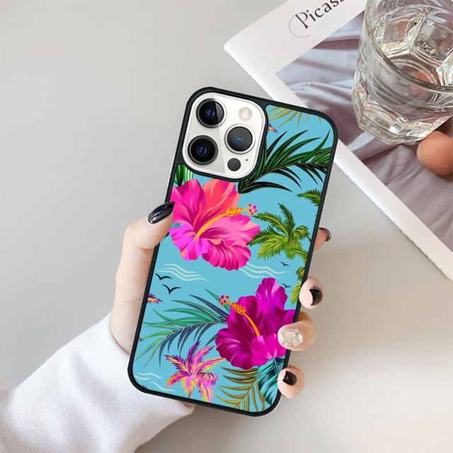 Чехол для телефона «Тропический рай» с гавайским цветком для iPhone 17 Air 15 16 Чехол 14 13 11 12 Pro Max Max Plus Задняя крышка