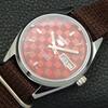 ВОССТАНОВЛЕННЫЕ МУЖСКИЕ ЧАСЫ SEIKO 5 AUTOMATIC, СДЕЛАНО В ЯПОНИИ, КРАСНЫЙ ЦИФЕРБЛАТ, ИЗГОТОВЛЕНЫ НА ЗАКАЗ a440096-2 QV90-a440096