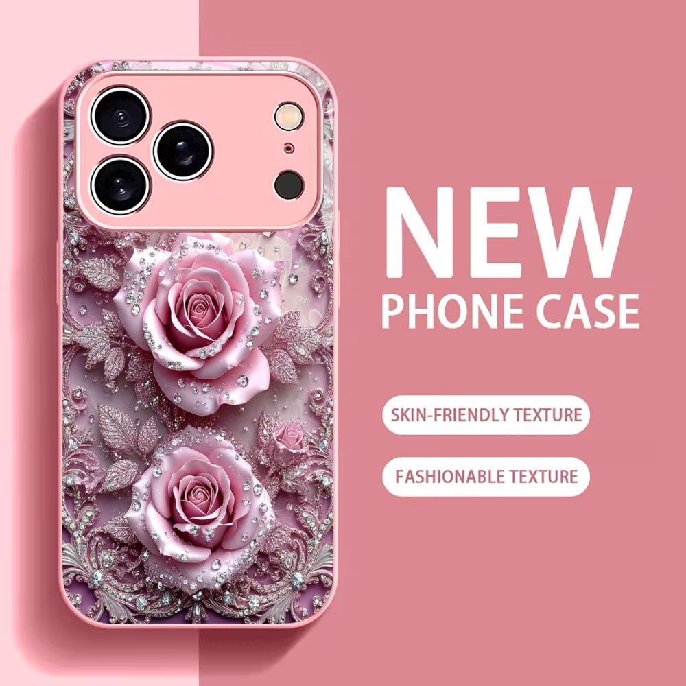 Светлые цветы Madam Чехол для телефона Стеклянный чехол для телефона для iPhone 17 16 15 14 13 12pm Pro Plus Ударопрочный чехол для телефона Женский