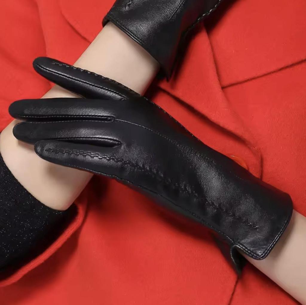 Женские перчатки из искусственной кожи нового стиля с подкладкой из меха кролика - теплая бархатная подкладка для зимней езды и езды на велосипеде на открытом воздухе