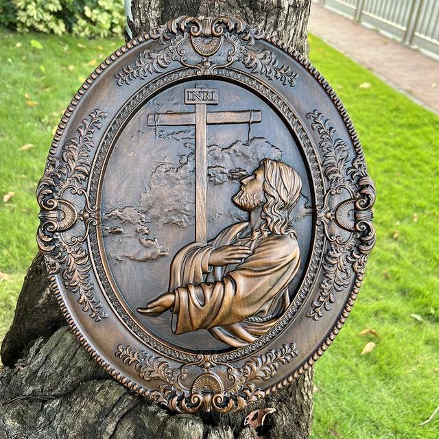 Деревянная табличка с молитвой «Иисус Горный сад», украшение для католического дома, христианское настенное искусство, религиозные деревянные иконы в подарок