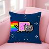Наволочка для подушки Nyan Cat, для дома и автомобиля, многоцелевая, двусторонняя, мягкая и прочная, для повседневного использования