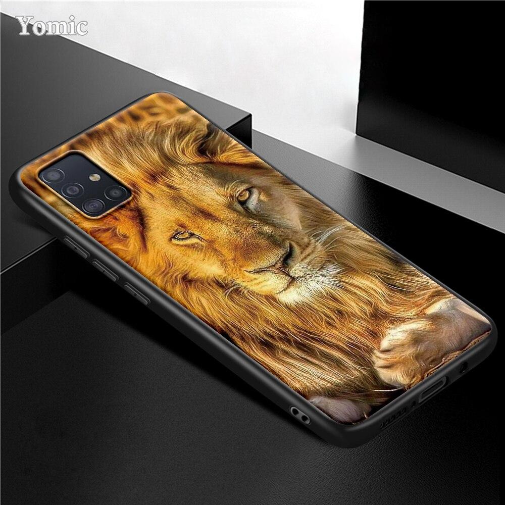 Чехол King Tiger Lion для Samsung Galaxy S21 Ultra A51 A71 A52 A72 5G S20 FE A50 A70 A41 A31 A30 A21s, черный чехол из ТПУ