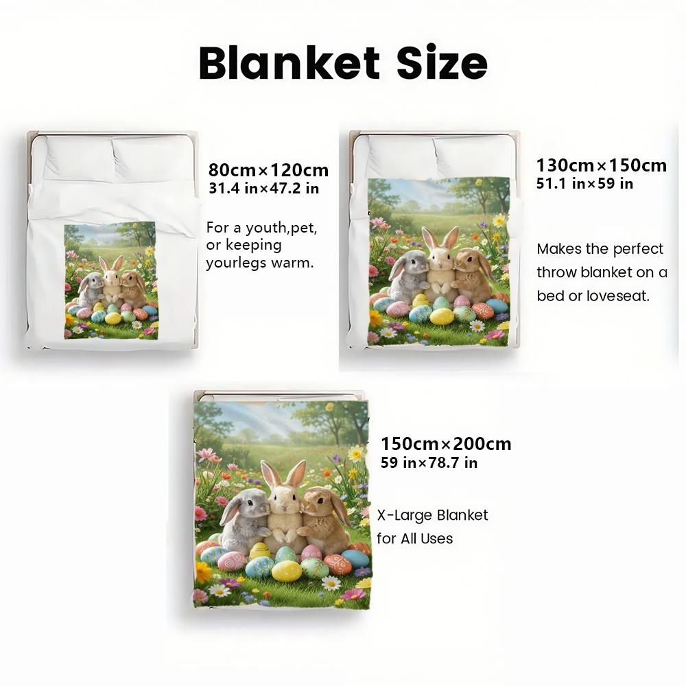 Easter Bunny thin Flannel Blanket for Bedrooms,Living Rooms,Sofas Blankets,Lunch Breaks,Picnics,blankets fluffy