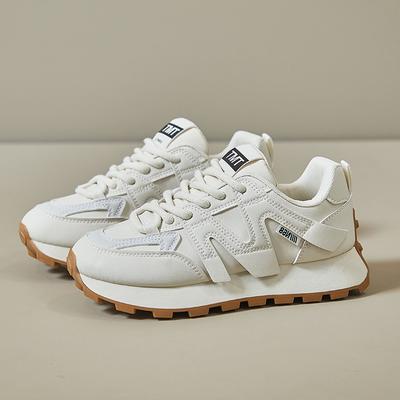 Модная осенняя обувь 2024 для женщин, модные кожаные кроссовки, повседневная спортивная обувь для бега для девушек, удобная спортивная обувь