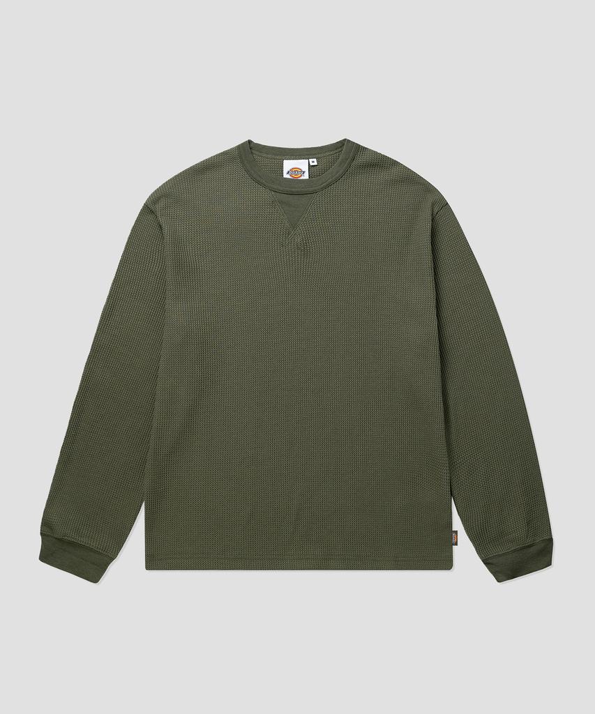 Dickies Обычная посадка Вафельный Длинный рукав Оливковый